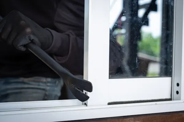 Aufhebelversuch an einem Fenster – typische Schwachstelle im Erdgeschoss